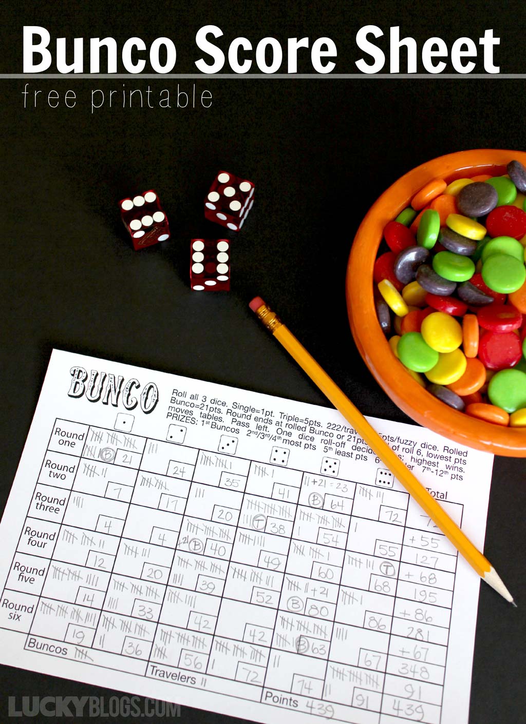 free bunco score sheets to print